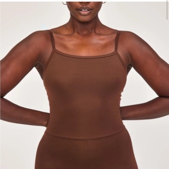 NWT GIRLFRIEND COLLECTIVE Brown Earth Cami Strappy Unitard Size XS - Picture 2 of 16